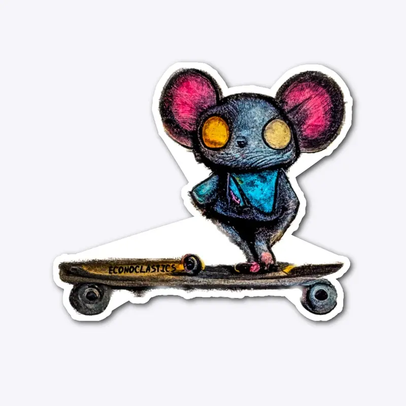 Skating Mouse 1 - Sticker