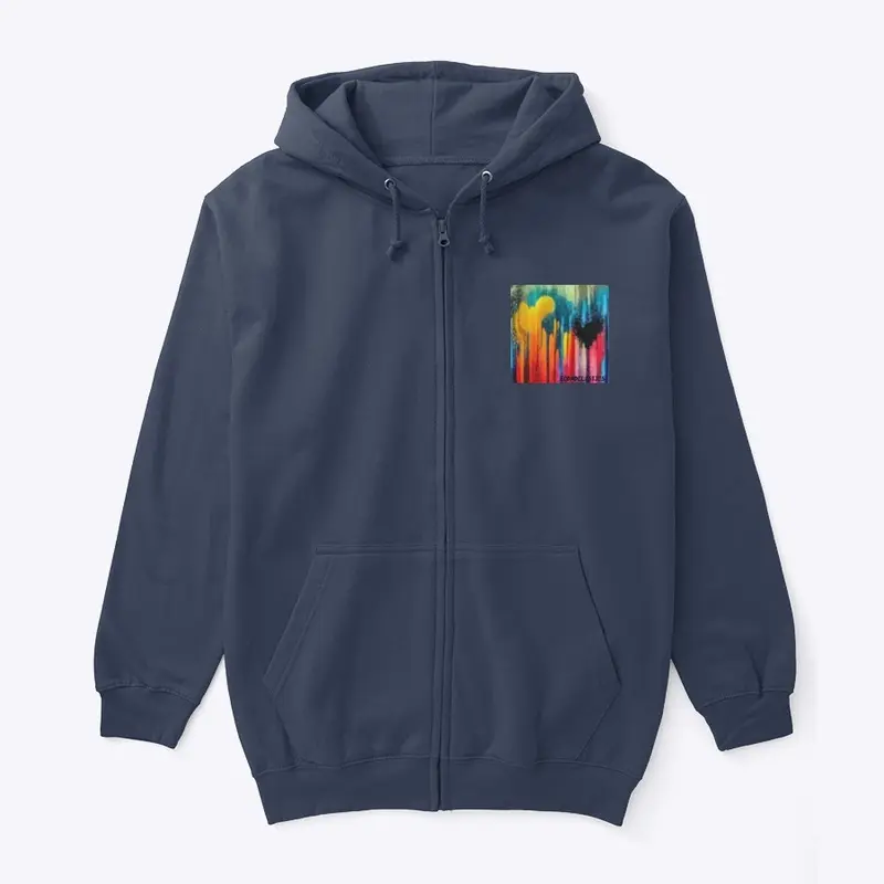 Colorful Black Heart - Zipper Hoodie